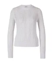 Peserico Shimmer Mesh Knit Sweater 48 White