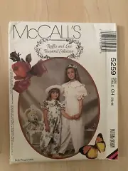 McCalls 5259 Girls 7-8-10 UNCUT JUMPSUIT W/Doll Jumpsuit Pattern