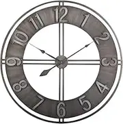 60cm Round Wall Clock Metal Industrial Iron Vintage French Provincial Antique