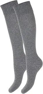 [MILENA PEŁNA SWOBODA RUCHU] MILENA Soft Breathable Over the Knee Socks with Elastic Fit and Non-Slip Grip Perfect for Everyday, Work, Sports and Cosplay - Versatile Matching, Dark Heather, Dark mottled, 37-41