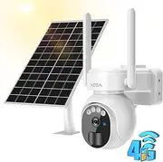 Xega 3G/4G LTE Security Camera No WiFi with SIM Card 2K HD PTZ Solar Powered Wireless Outdoor Security Camera PIR Motion Sensor Night Vision 2-Way Talk IP66