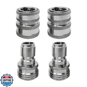 MTM Hydro Garden Hose Adapter 4 Piece 3/4” Quick Connect Fittings Kit, Stainl