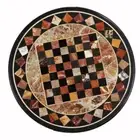 24" black Marble Chess game Table Top inlaid multi stones Pietra Dura art Work
