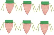 PENIKOKO 6Pcs Carrot Shaped Drawstring Bags Stylish Easter Goody Bags for Candy Treats and Egg Hunts Spacious Design for Spring Celebrations and Party Favors