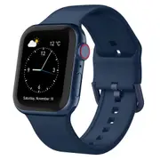 For Apple Watch Series 3,42-mm Case,Pin Buckle Silicone Watch Band,Abyss Blue