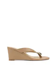 Chloe Thong Wedges - Almond Tan Leather