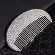 Pure S999 Fine Silver 999 Comb Hundred Fu Healthy Hair Comb 46-66-67g 4.3inch
