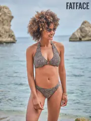FatFace Raya Black Leaf Dot Bikini Top (AD3775) | $68