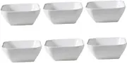 6pcs Ceramic Square Stand Metal Holder Square Serving Tray s Bowl Square Sauce Plate Small Serving Bowls Snack Holder Salt Plates Home Tableware White Ceramics Chip