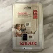 SanDisk SDSQUNC064GAULM Ultra 64GB MicroSDXC UHS-I Card with Adapter (Pack of 2)