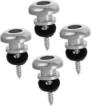 ibasenice Fit Guitar Strap Pins Set of 4 Acoustic Guitar Strap Locks Lock Washers End Pin for Electric Bass Ukulele
