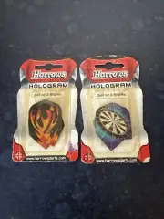 New Harrows Made In England Holographic Hologram Dart Flights Fire & Dart Board