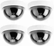 Fake Security Camera, 4pcs Dome Simulation Camera CCTV with Flashing Led Light, for Supermarkets, Hotels, and More (White)