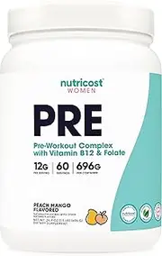 Nutricost Pre-Workout Powder for Women Peach Mango (60 Serv)