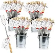 Yoande 96 Sets S'mores Party Favor Includes Smores Sticks for Fire Pit Celebrate Smore Birthday Party Favors Tags with String Extendable Marshmellow Sticks Smores Skewers for Wedding Camping