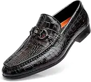 [ChrisLOOK] Men's Crocodile Pattern Leather Shoes Slip-on Loafers Business Formal Brogue Dress Shoes for Men