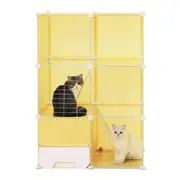 Cat Cage M Size Transparent Enclosure Pet Crate Litter Box Rabbit Hutch Pet Scene Kitty Kennel Bunny Ferret Home Playpen DIY Detachable