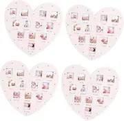JOINPAYA 4pcs Growth Picture Frame Baby Photo Frame Light Heart Shape Photo Display for Baby's First Year Memories