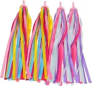 BESPORTBLE Bike Streamers Set 2 Pairs of Handlebar Ribbons Pink Fringe for Kids Scooter