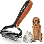 Pet Grooming Supplies -Dematting Undercoat Rake Comb for Dogs & Cat Brush for Long Haired Cats,Dog Brush for Shedding,Deshedding Brush,Dog Grooming Brush,Orange