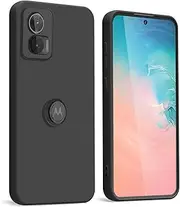 [WBWONE] Case for Motorola Moto Edge 30 Neo Case, Silicone Mobile Phone Case with Fabric Lining Thin Soft TPU Soft Shockproof Protective Cover - Black