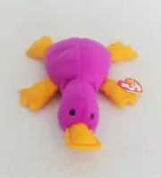 1993 Patty Platypus Beanie Baby, Original First 9 Beanie Babies, Swing Tag Error