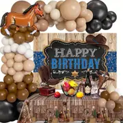 119Pcs Racetrack Theme Balloon Arch Set - Suitable For Western Cowboy Birthday Party Parties Themed Events And Other Decoration