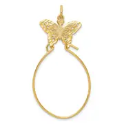 10k yellow gold filigree butterfly charm holder