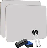 Hisredsun 2 Pack Mini Dry Erase White Board, 21 x 29.7 cm Double Sided Mini Whiteboard with,Durable Portable White Boards for Students, Classroom, Home and Office