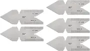 uxcell 5pcs Center Gauge 60 Degree US Standard Thread Cutting Angle Gauge, Stainless Steel Lathe Cutting Tool, Thread Pitch Increment 14/20/24/32thd