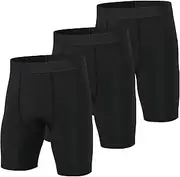 [LNFINTDO] 3 Pack Compression Shorts Men Sports Anti-Chafing Underwear Base Layer Shorts Quick Dry Workout Running Shorts