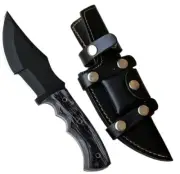 Custom Handmade D2 steel tracker knife-Perfect Grip Black Wood Handle