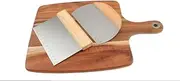 Awlfim Dough Cutter and Scraper Tool Kitchen - Stainless Steel Pizza Cutter Pastry Scraper for Baking Cake Decorating Bench Scraper - Pizza Dough Cutter with Measuring Scale Large Cake Cutter