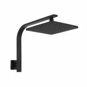 Decaura WElS 8" Rain Shower Head Set Black Square Brass Gooseneck Shower Wall Arm DIY