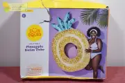 Sun Squad Inflatable Pineapple Swim Pool Tube Float 6 Foot (Package Wear)