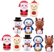 10Pcs Christmas Finger Puppet Hand Puppets Festive Cartoon Characters for Play Xmas Theme Finger Puppets for Family Fun and Imaginative Play