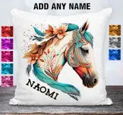 Horse Cushion Cover Sequin Throw Pillow Flip Sequins Personalised