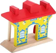 Wood Train Track Accessories for Kids Wood Toy Train Tunnel Station Train Railroad Building Set for Toddlers Boys Girls