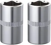 2Pcs 1/4-Inch Drive 13mm Shallow Socket Set, 6-Point Cr-V Chrome Sockets, Metric Shallow Profile for Automotive Maintenance, Tight Spaces, Home DIY Tools