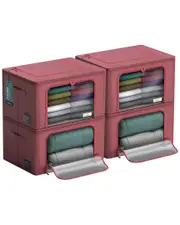 Sorbus Set of 4 Large Storage Bins with Windows