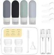 Travel Bottles for Toiletries,TSA Approved Size LeakProof Silicone Toiletry Containers for Shampoo, Conditioner,Easy to Squeeze，Portable Travel Essentials for Lotion(16Pack)