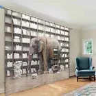 Elephant White Book 3D Curtain Blockout Photo Printing Curtains Drape Fabric