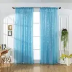 Christmas Snowflake Window Curtain Tulle Window Treatment Voile Drape Valance