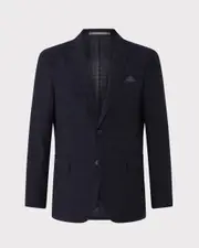 Wool Blend Windowpane Check Suit Jacket