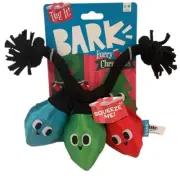Bark Christmas Lights Rope Squeaker Dog Toy Merry Jerry Dwight Size S-M HTF