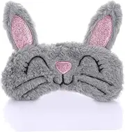 NOLITOY 4Pcs Plush Cartoon Sleep Eye Mask Set Long Eared Rabbit & Unicorn Horn Design Soft Shading Eyepatch for Travel Naps and Relaxation and Adults