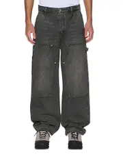 Ksubi Operator Mekanic Relaxed Fit Cargo Jeans in Gray
