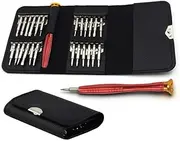 AIMALL 25 In 1 Small Mini Repair Precision Screwdriver Torx Tool Kit Set for MacBook, Phones, Watches, with Portable Leather Wallet, High-Quality Chrome Vanadium Steel