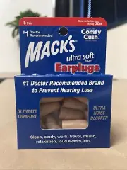 Mack's Ultra Soft Foam Earplugs 5 Pair - 33dB Highest NRR Comfortable Ear Plu...