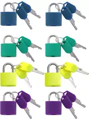 Small Mini Durable ABS Cover Solid Brass Body Individually Keyed Padlock 8 NGYP